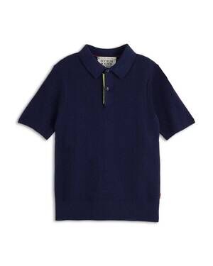 NEW SCOTCH & SODA boys' knitted polo in navy